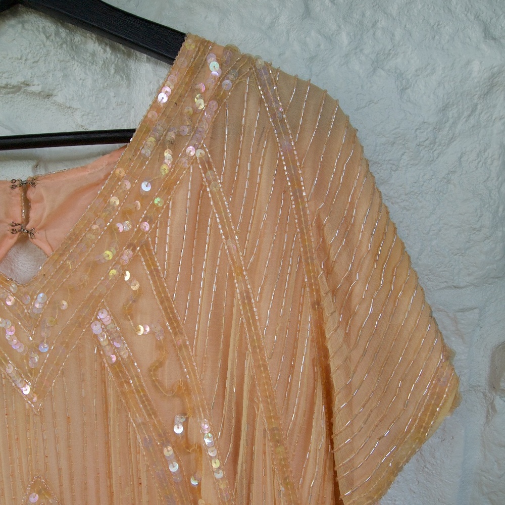 VINTAGE, Peach sequin dress